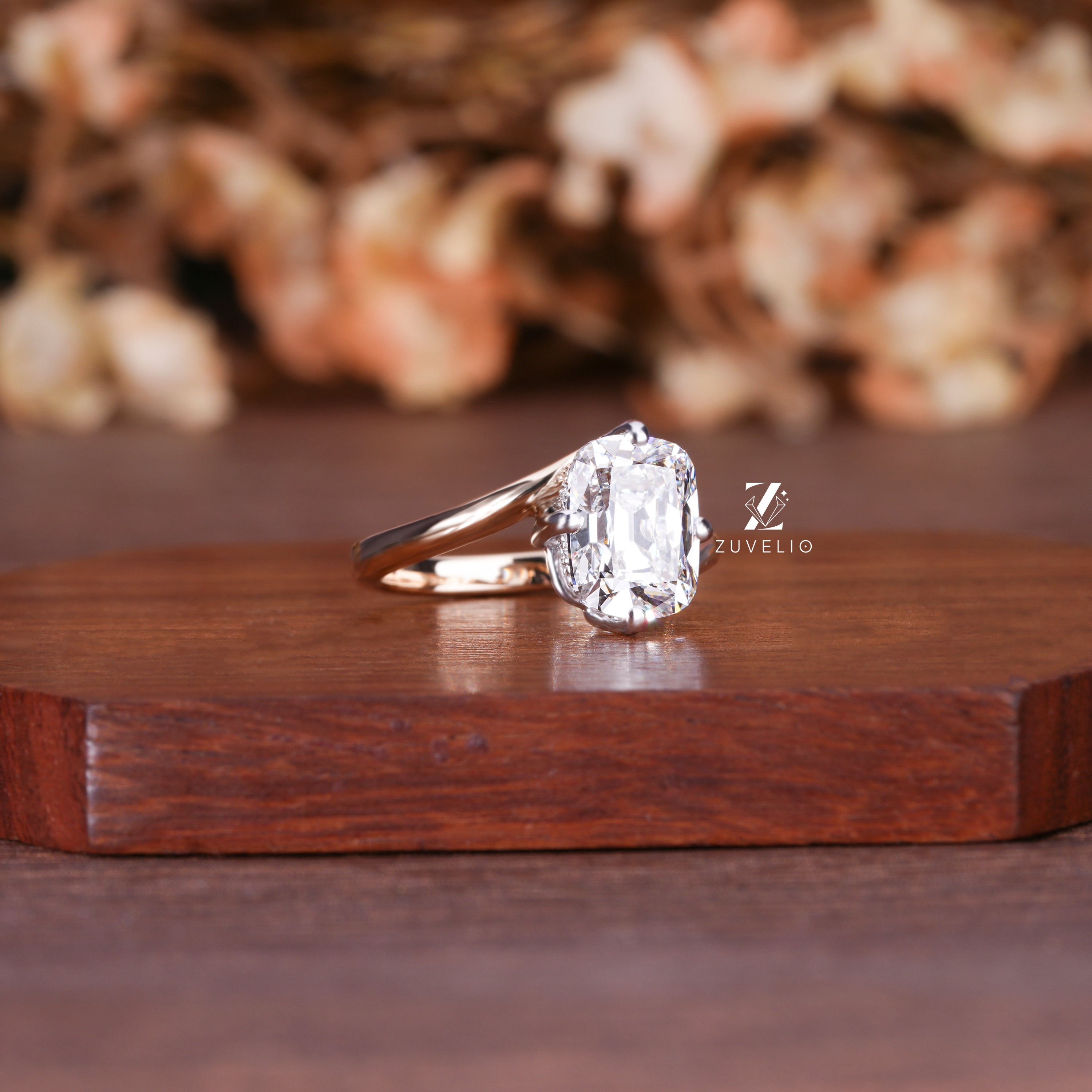 Cushion Bypass Diamond Ring