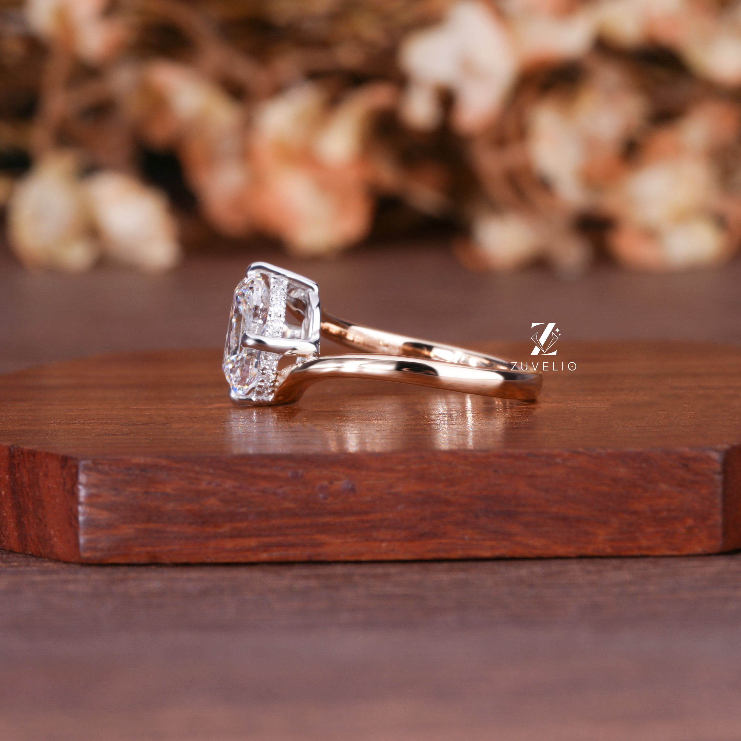 Cushion Bypass Diamond Ring