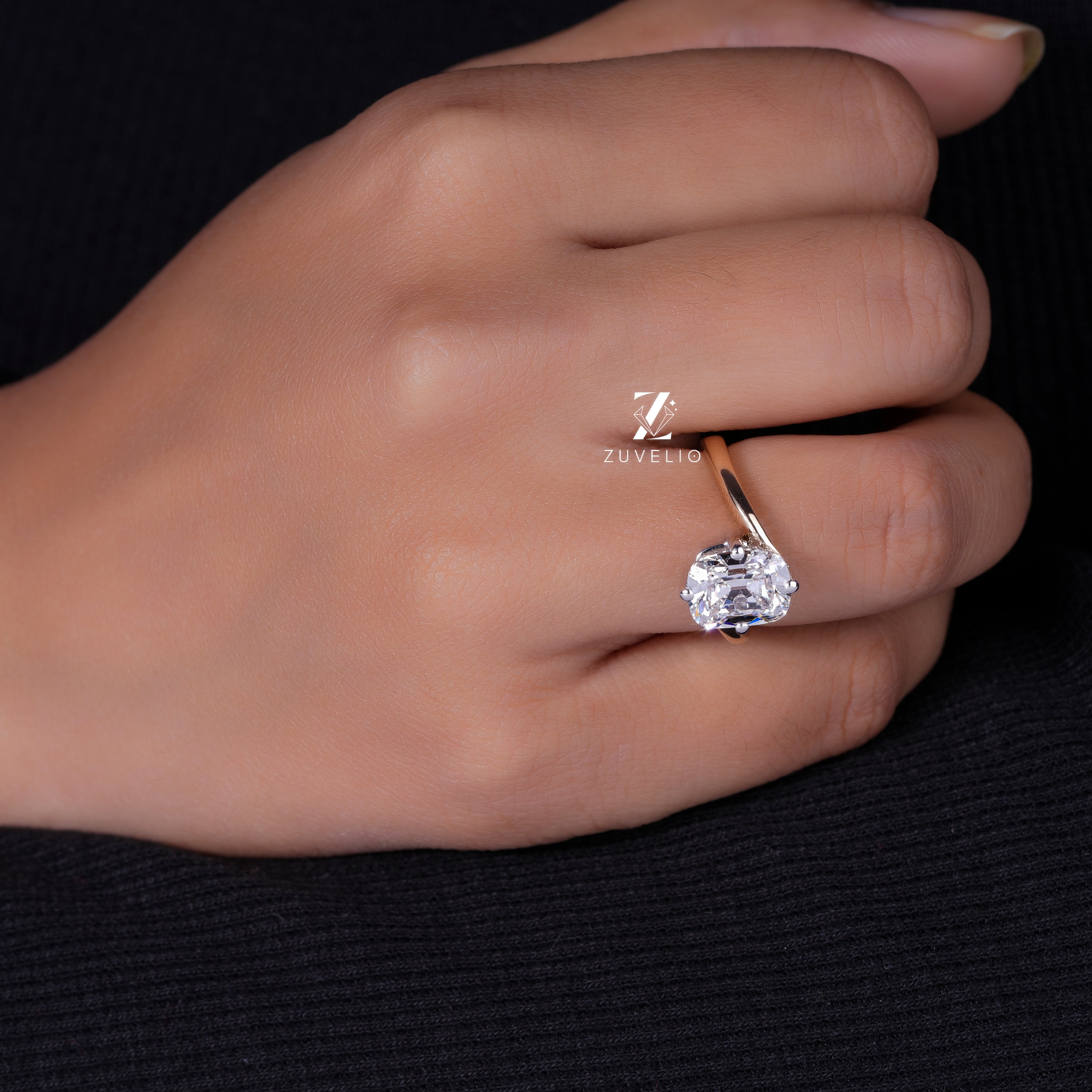 Cushion Bypass Diamond Ring