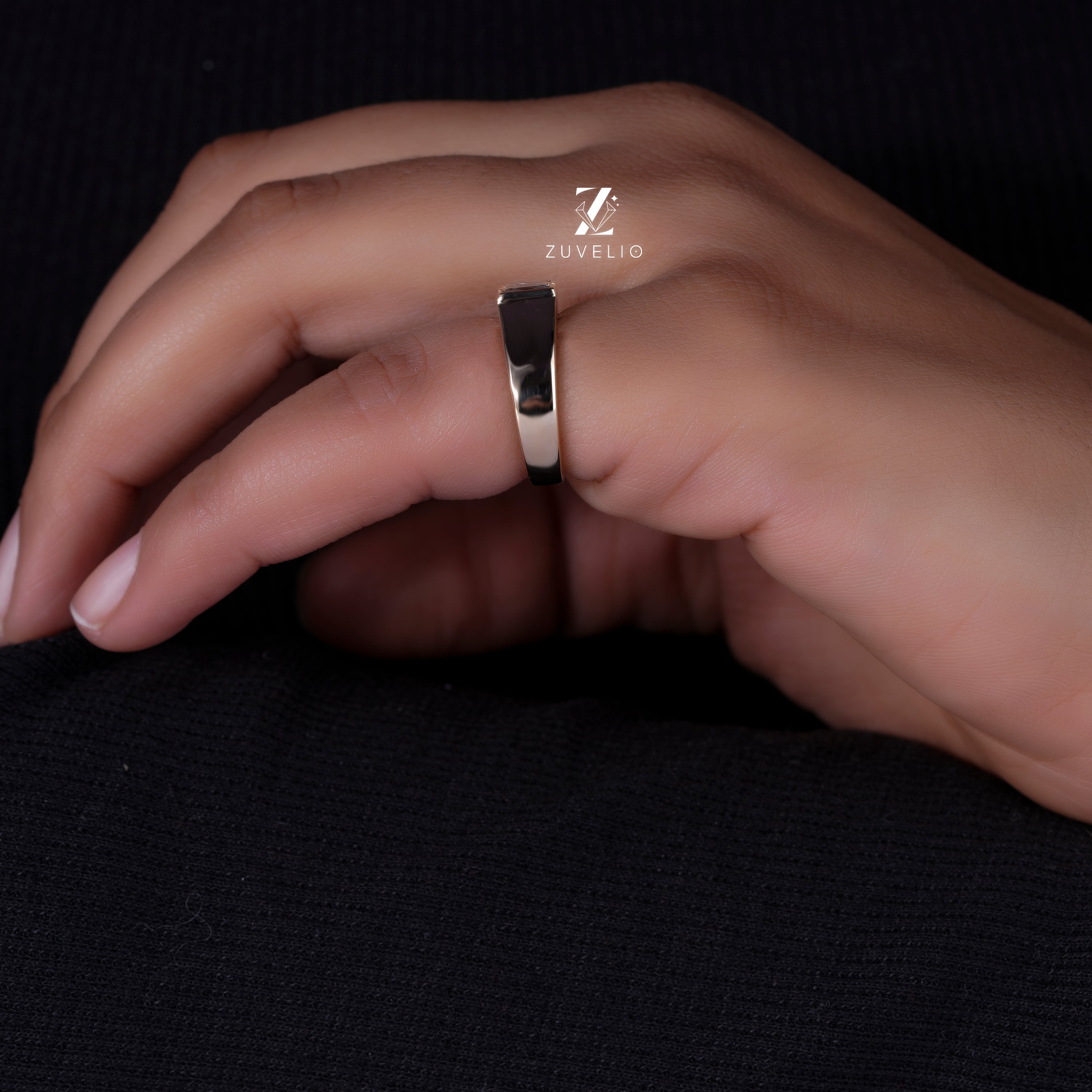 Alphabet M Diamond Ring