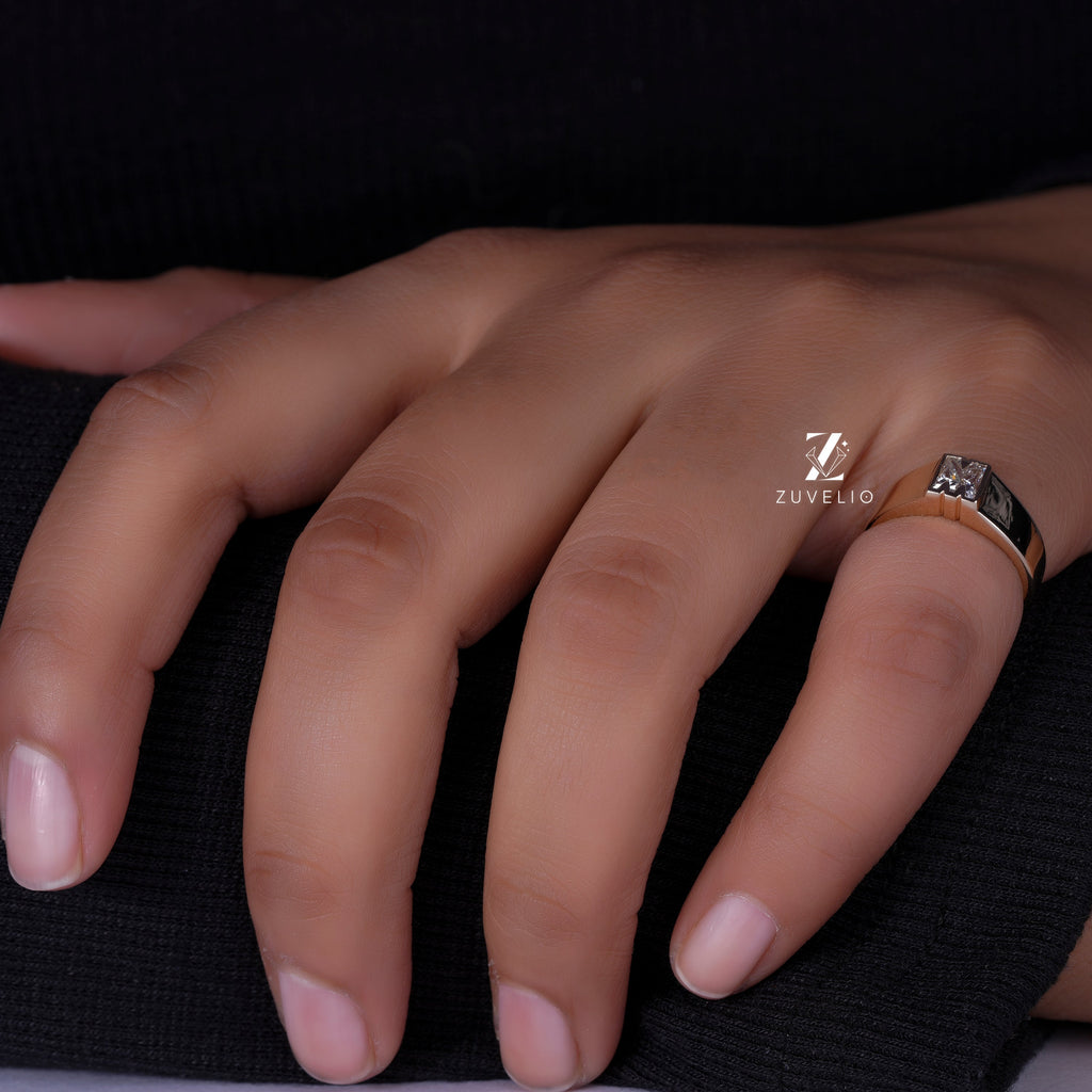 Alphabet M Diamond Ring