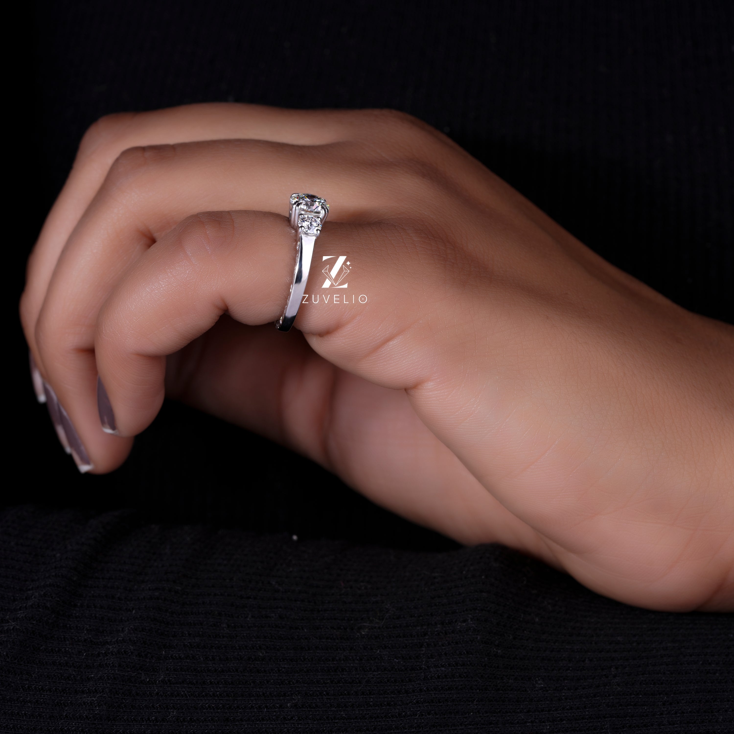 Round Diamond Trilogy Ring