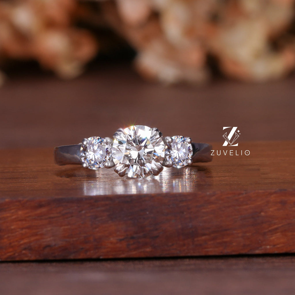 Round Diamond Trilogy Ring