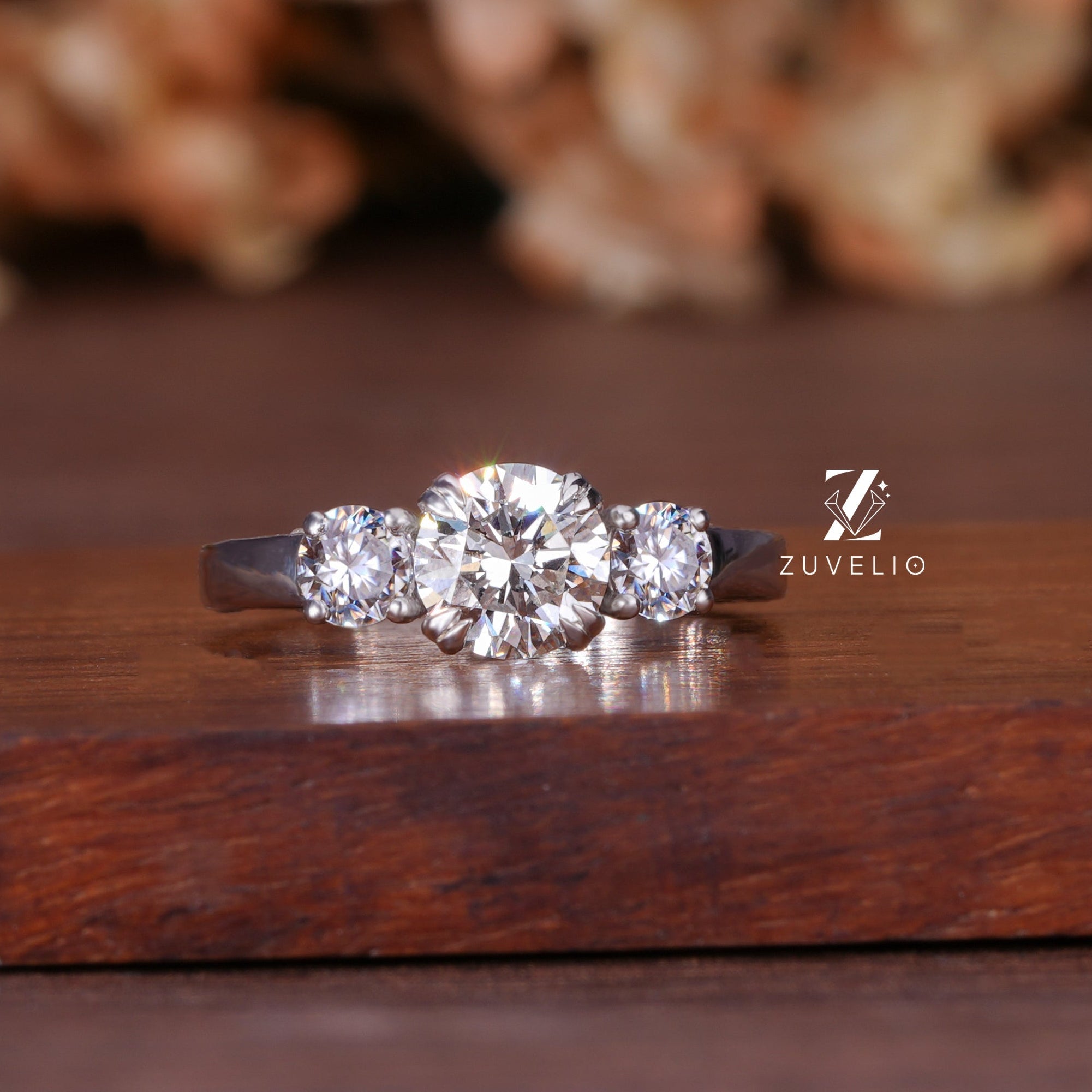 Round Diamond Trilogy Ring