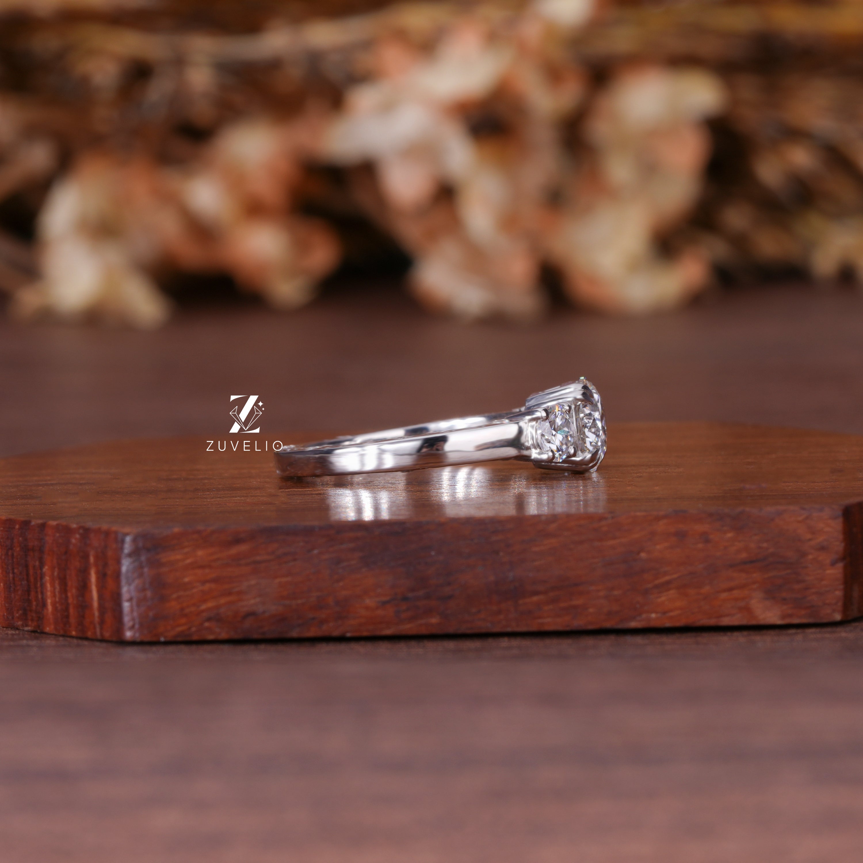 Round Diamond Trilogy Ring