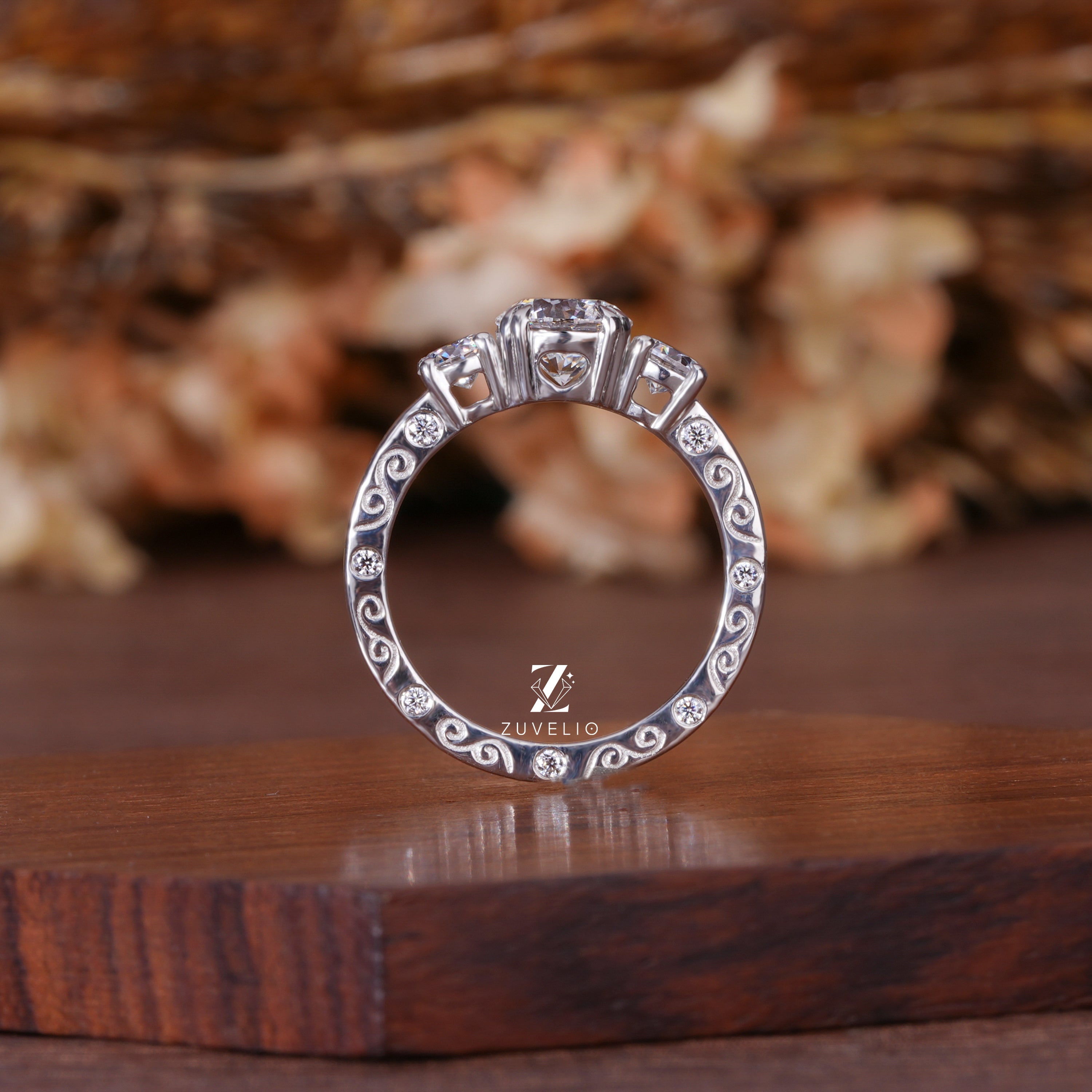 Round Diamond Trilogy Ring