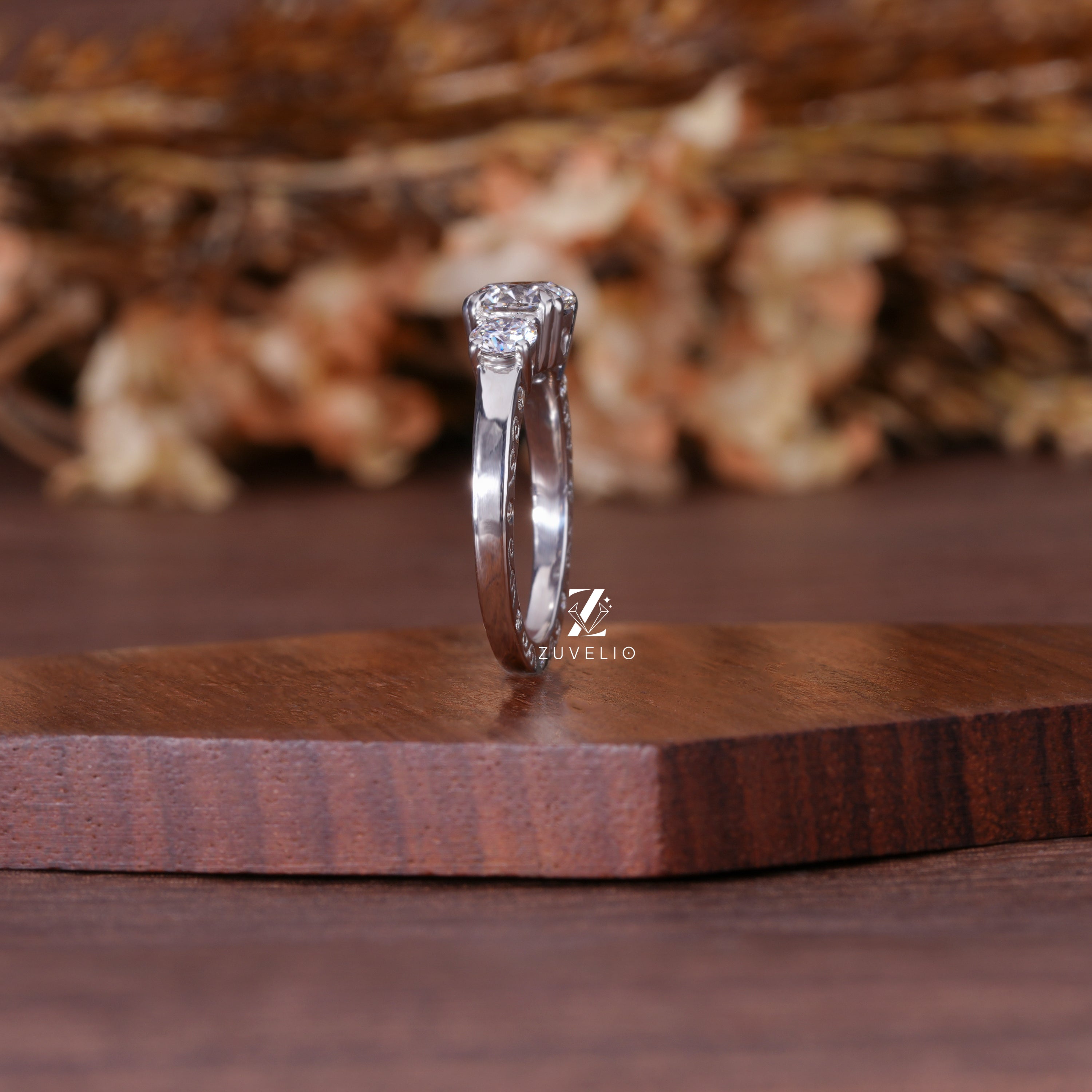 Round Diamond Trilogy Ring