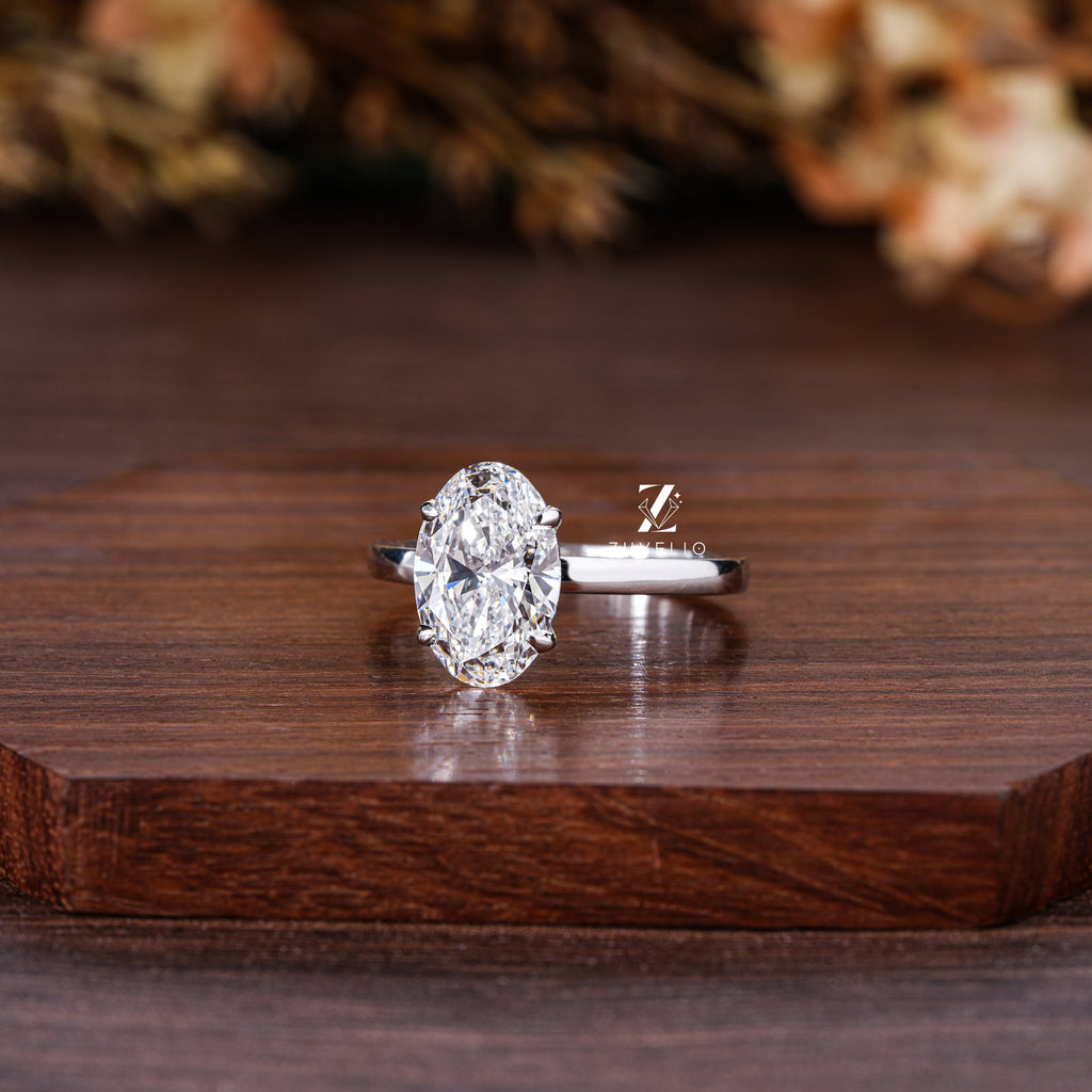 Oval Lab Diamond Ring - Zuvelio.com