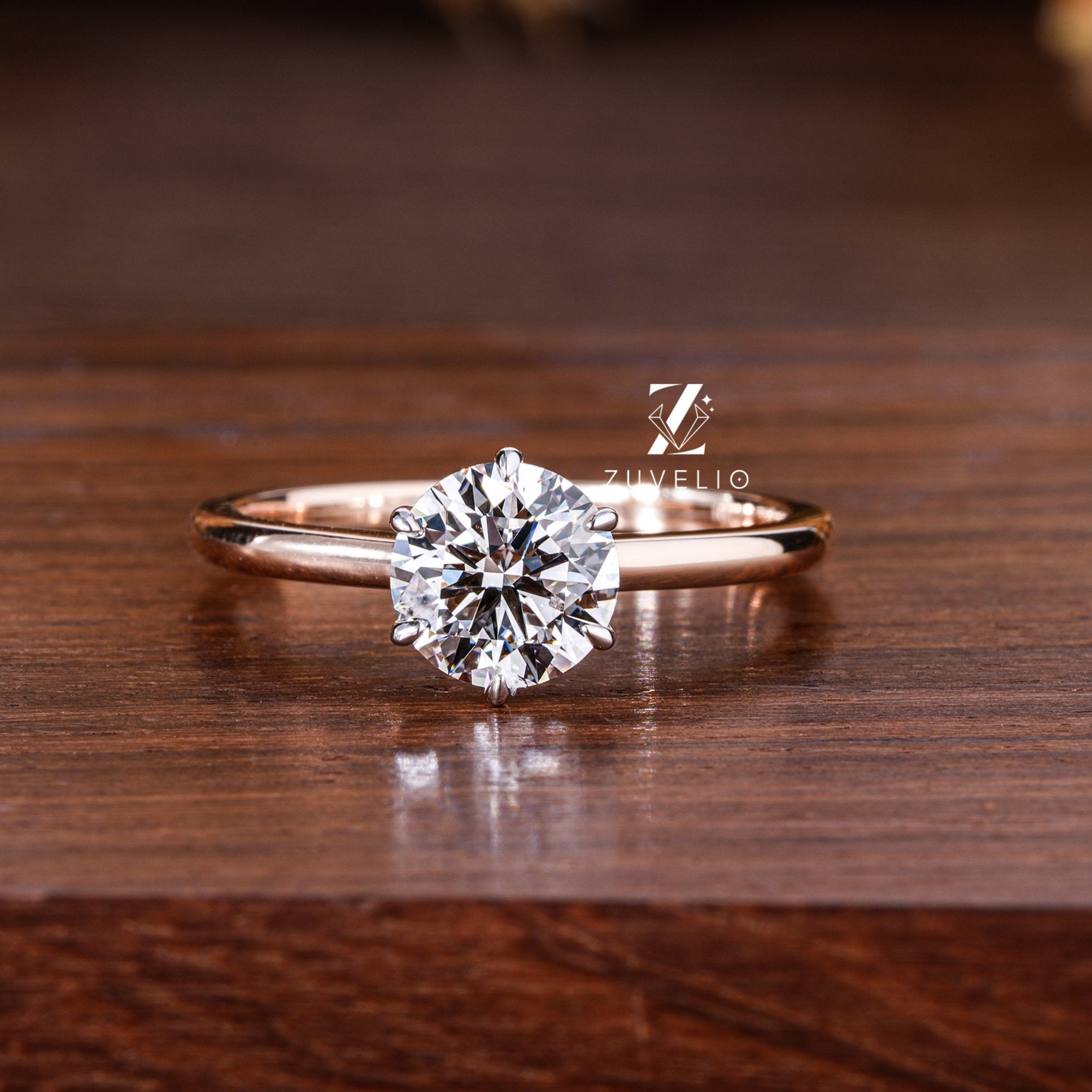Rose Gold Solitaire Ring - Zuvelio.com