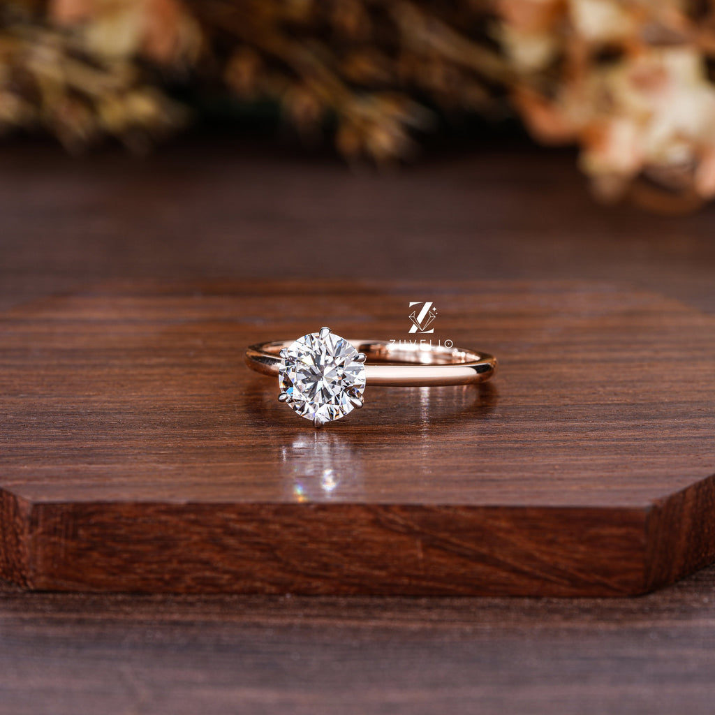 Rose Gold Solitaire Ring - Zuvelio.com