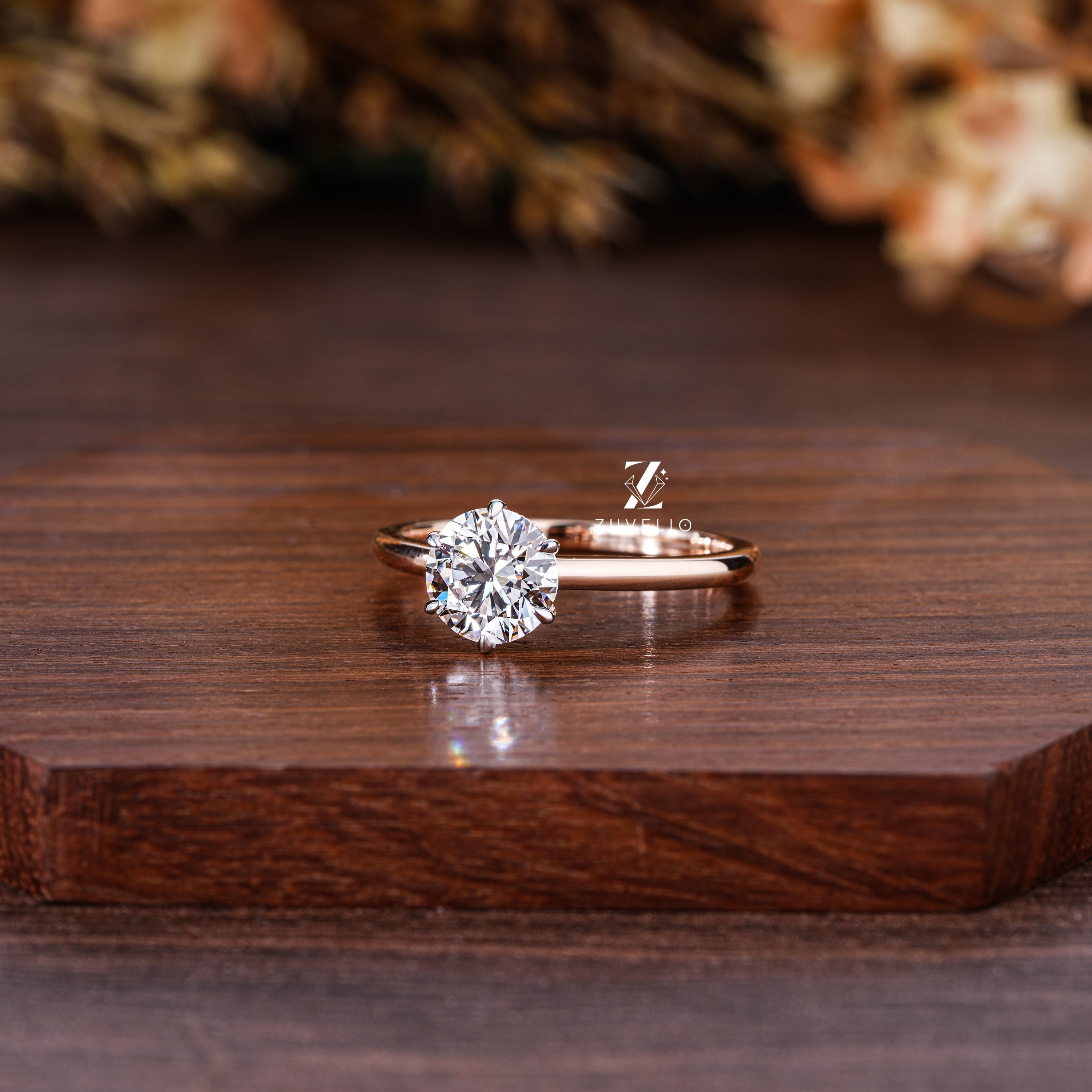 Rose Gold Solitaire Ring - Zuvelio.com