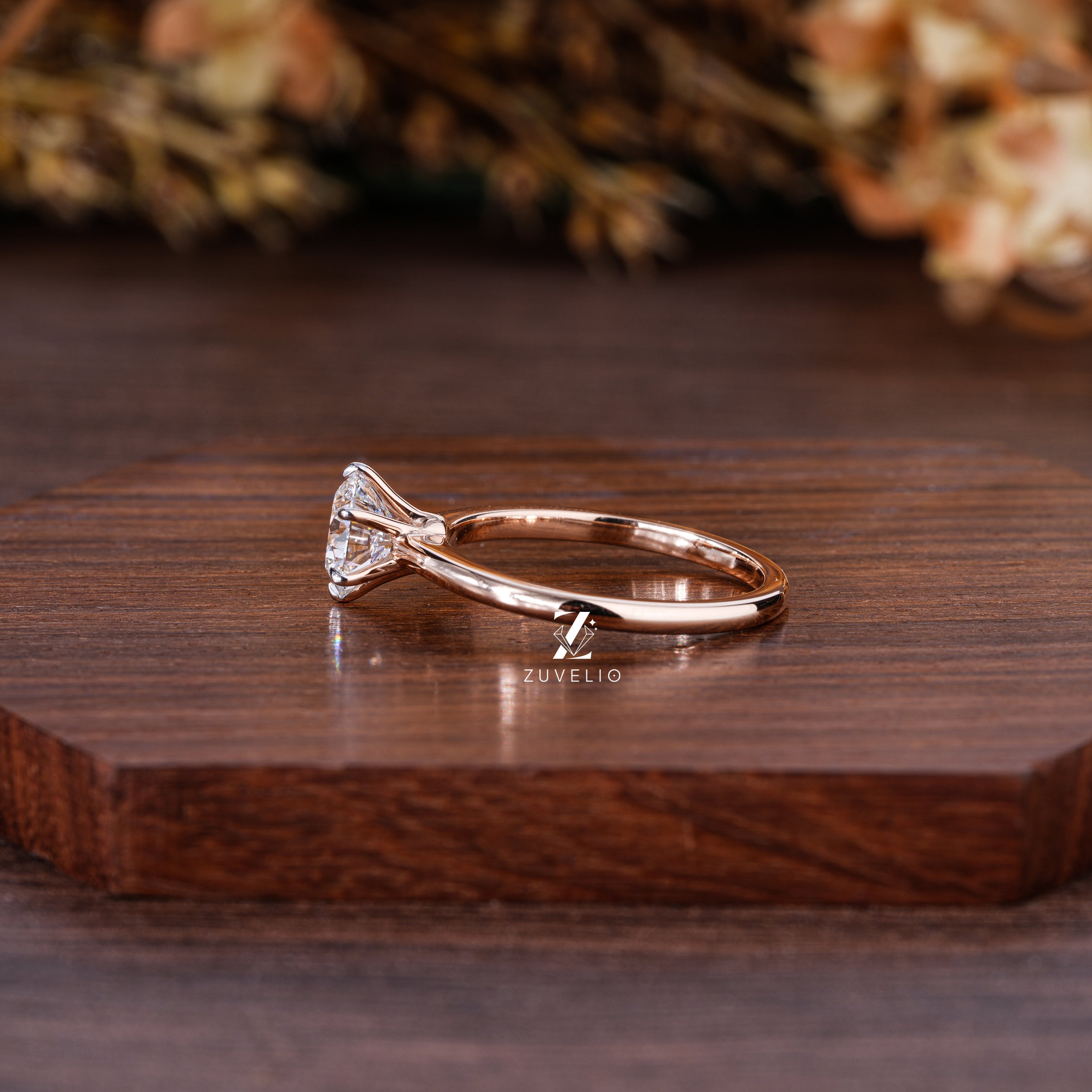 Rose Gold Solitaire Ring - Zuvelio.com