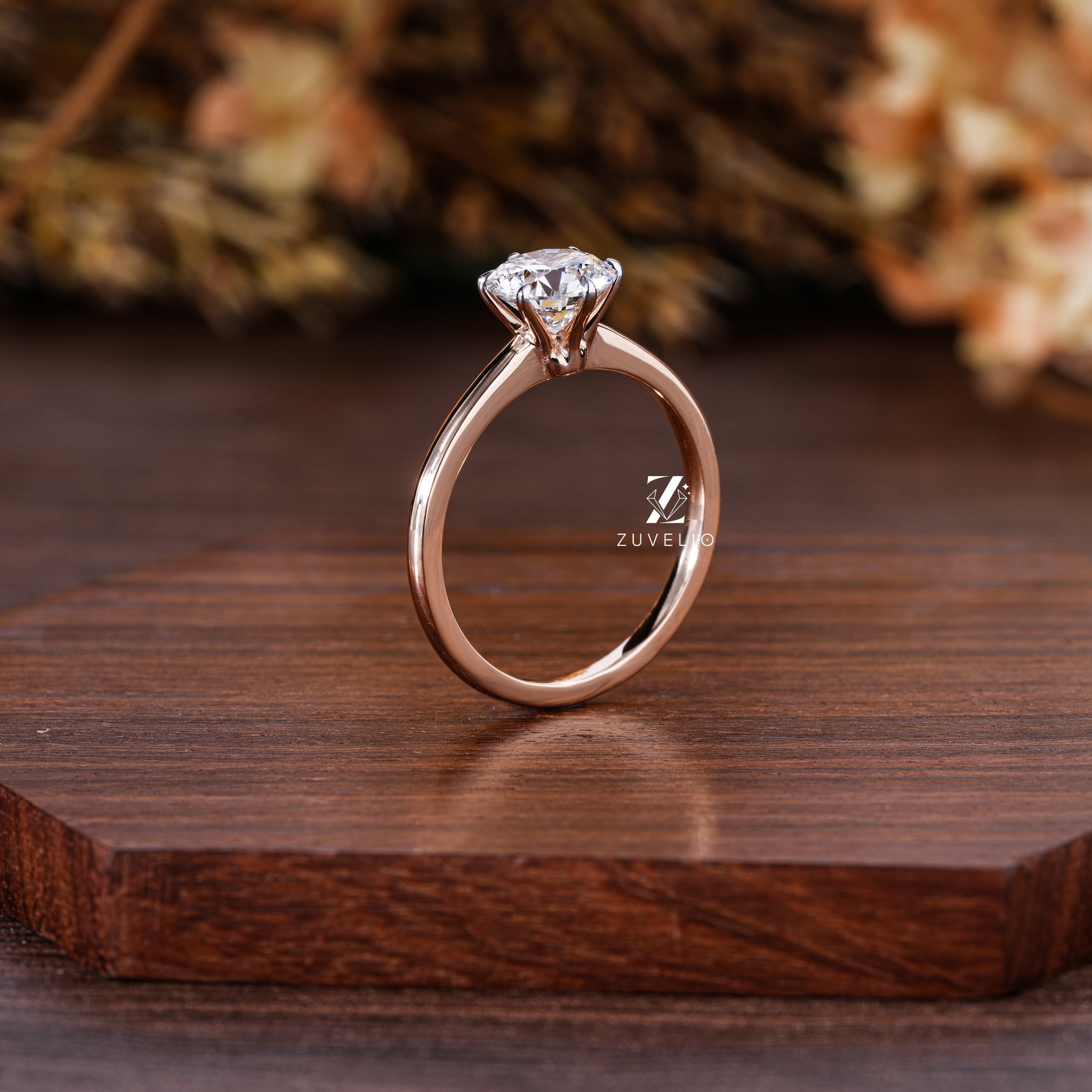Rose Gold Solitaire Ring - Zuvelio.com