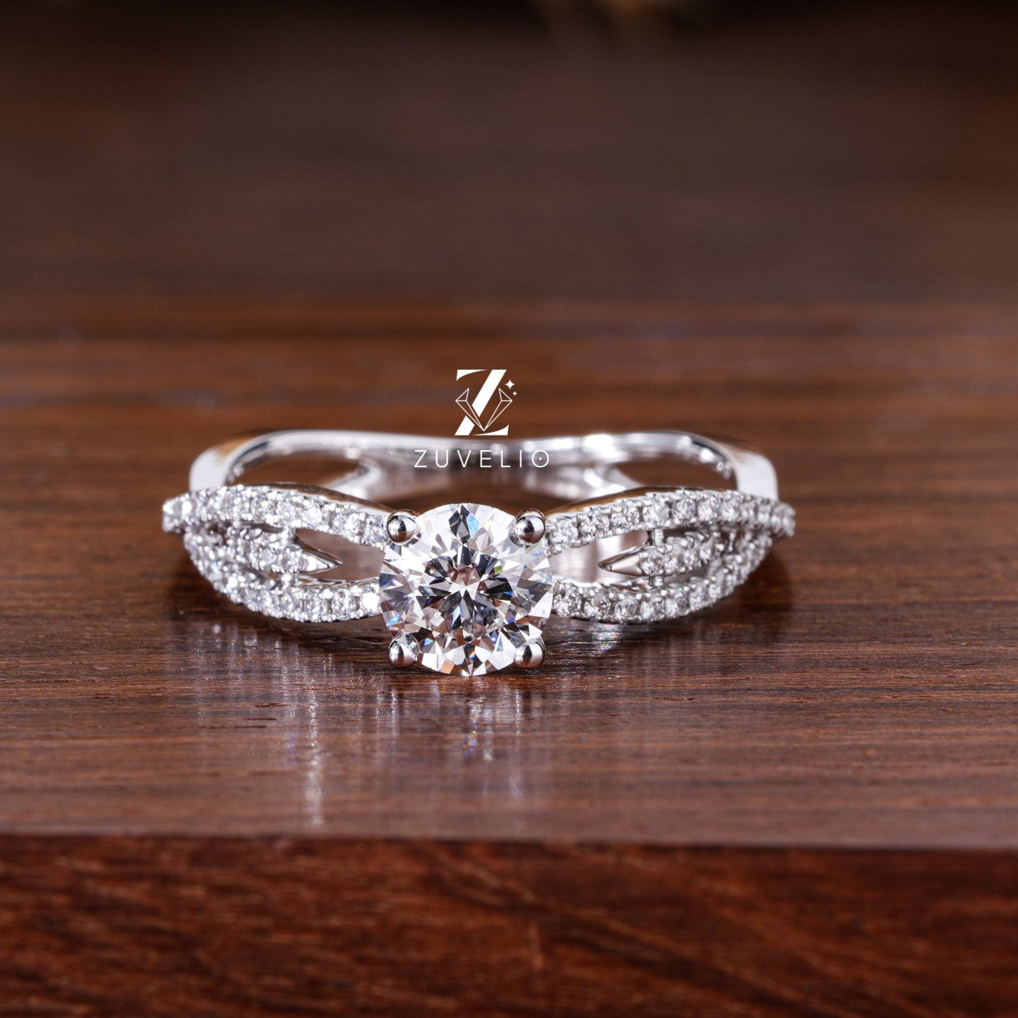 Twisted Pave Band Ring - Zuvelio.com