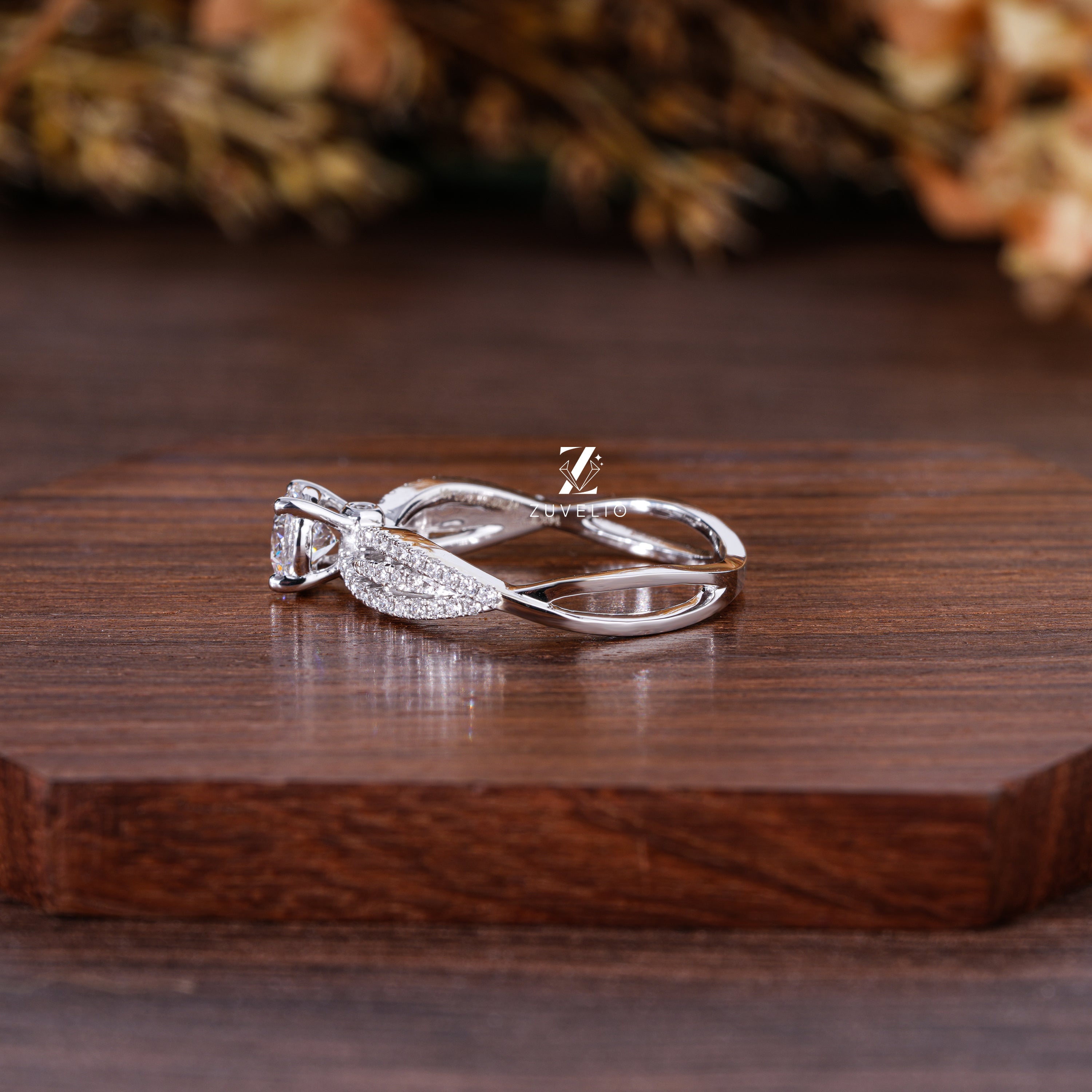 Twisted Pave Band Ring - Zuvelio.com