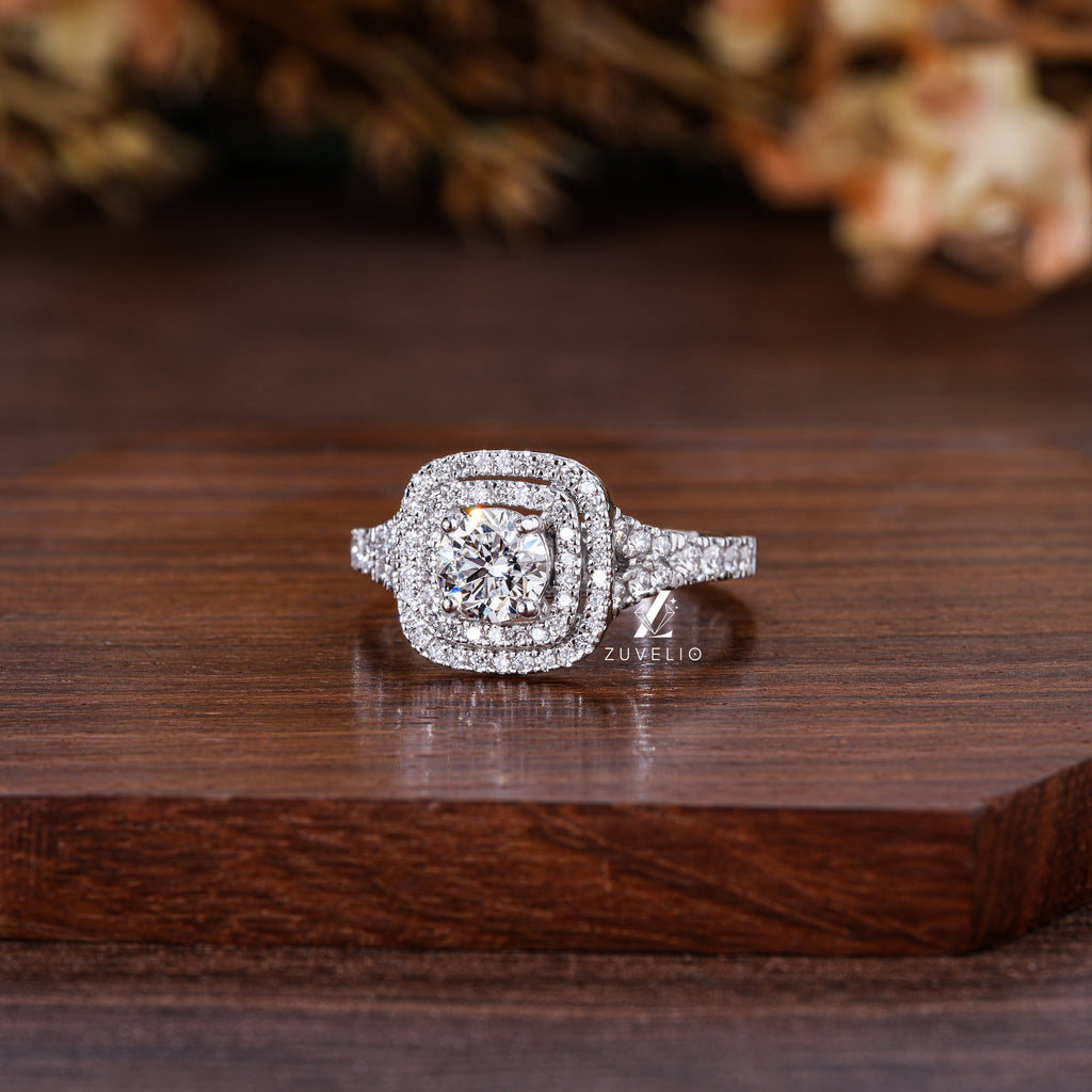 Double Halo Lab Diamond Ring - Zuvelio.com