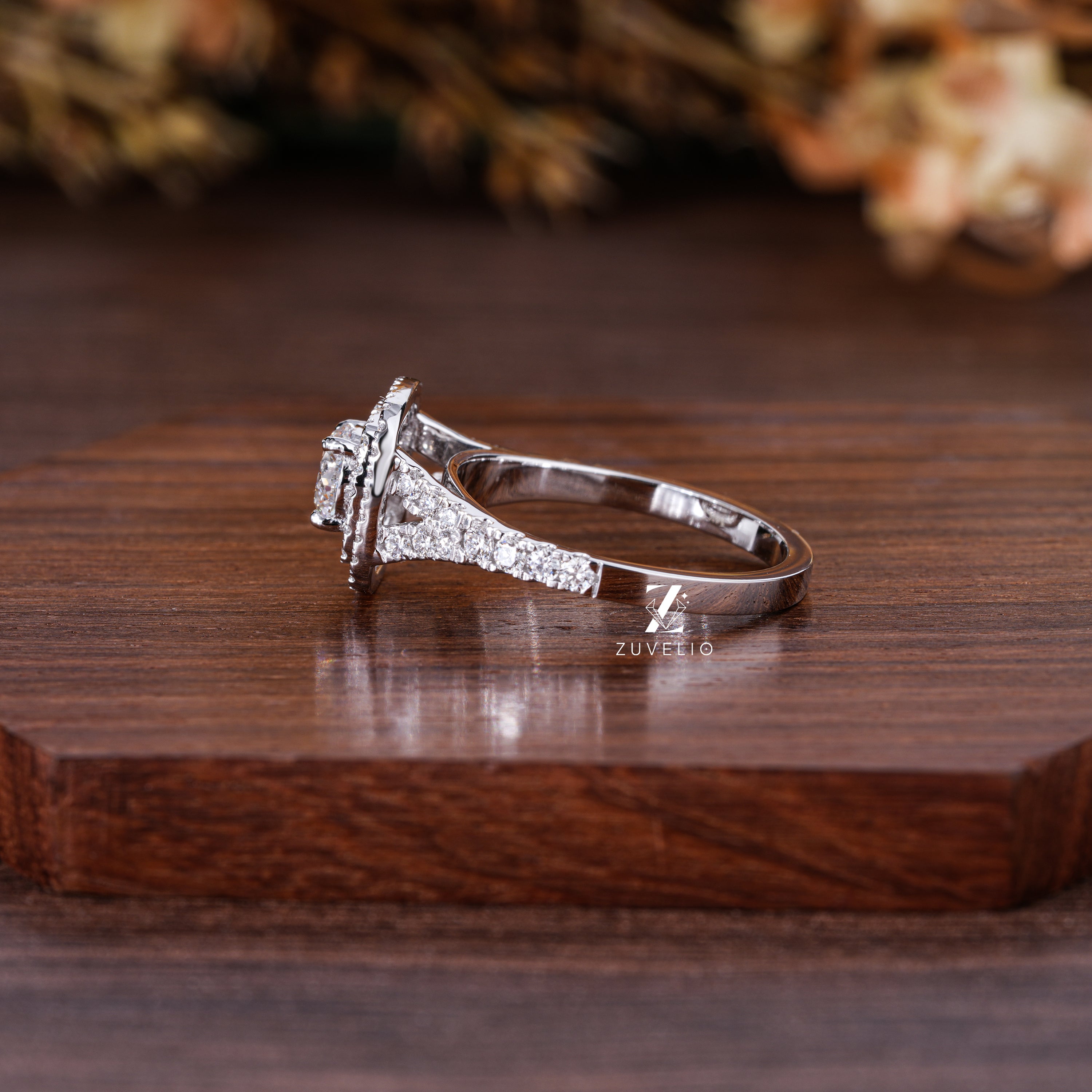 Double Halo Lab Diamond Ring - Zuvelio.com