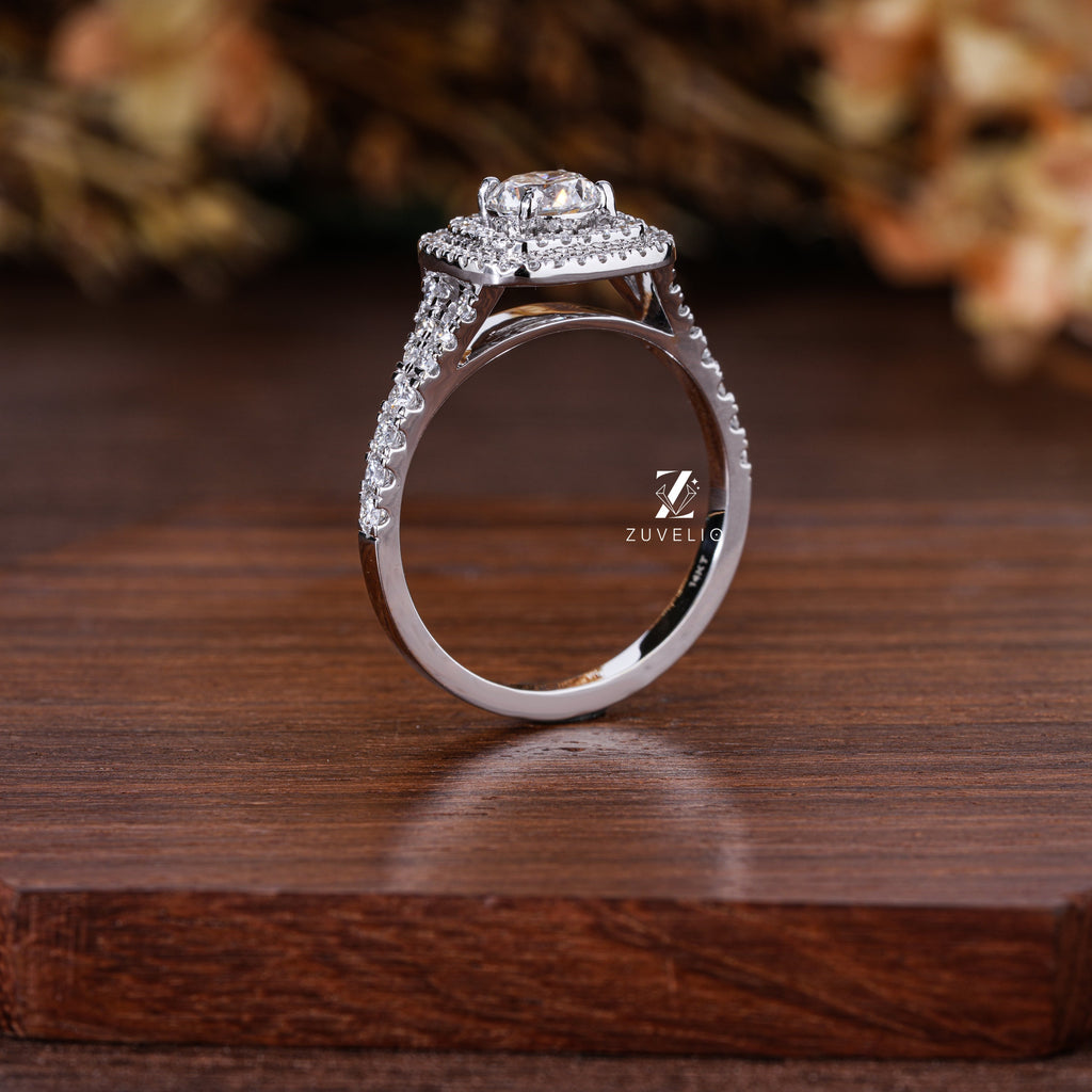 Double Halo Lab Diamond Ring - Zuvelio.com