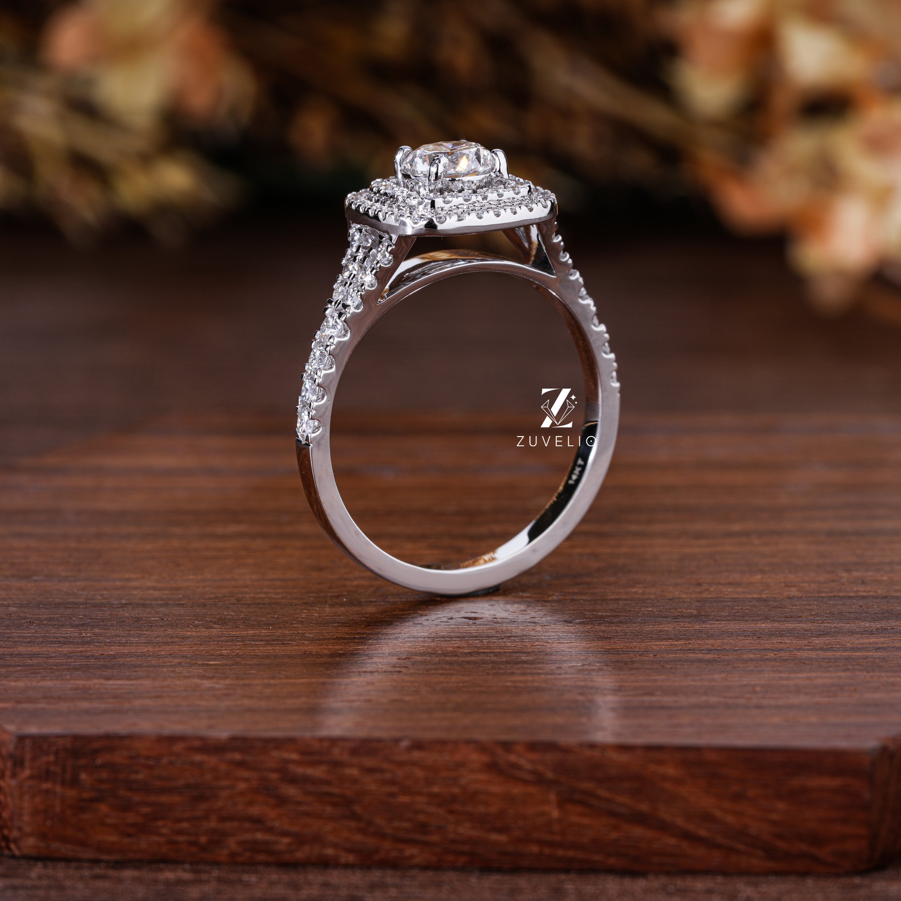 Double Halo Lab Diamond Ring - Zuvelio.com