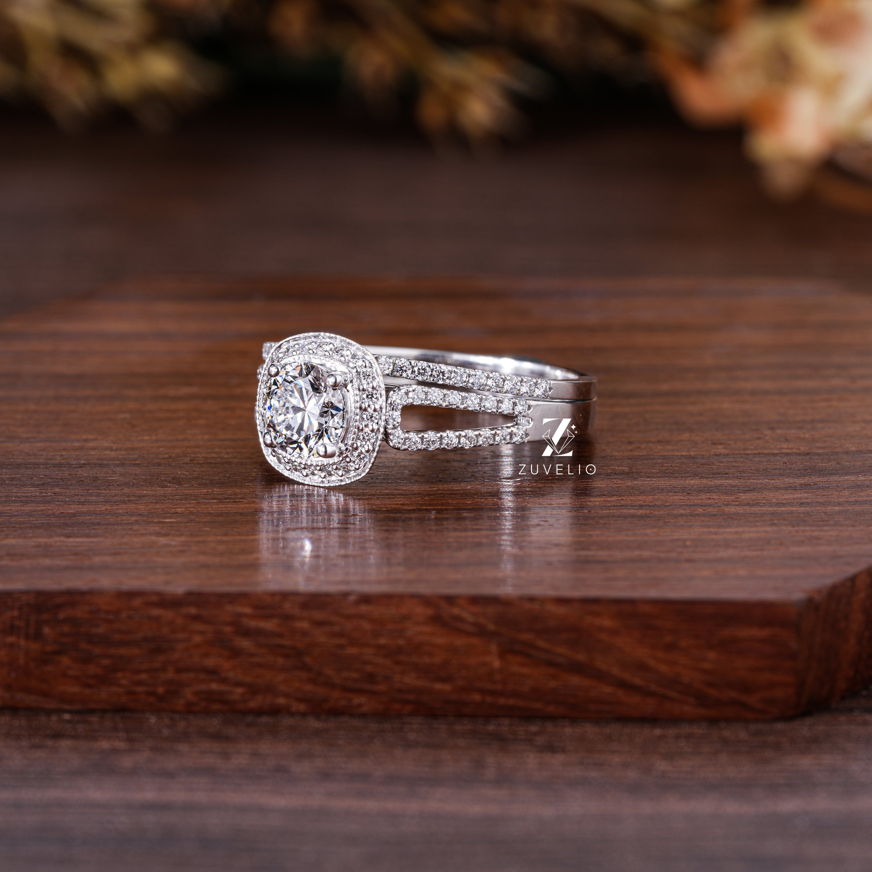 Round Halo Diamond Ring
