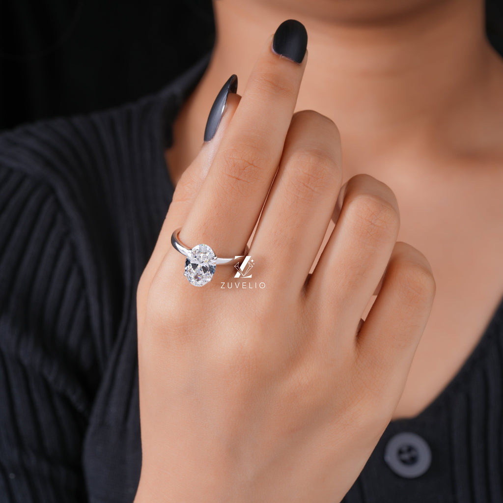 Oval Lab Diamond Ring - Zuvelio.com
