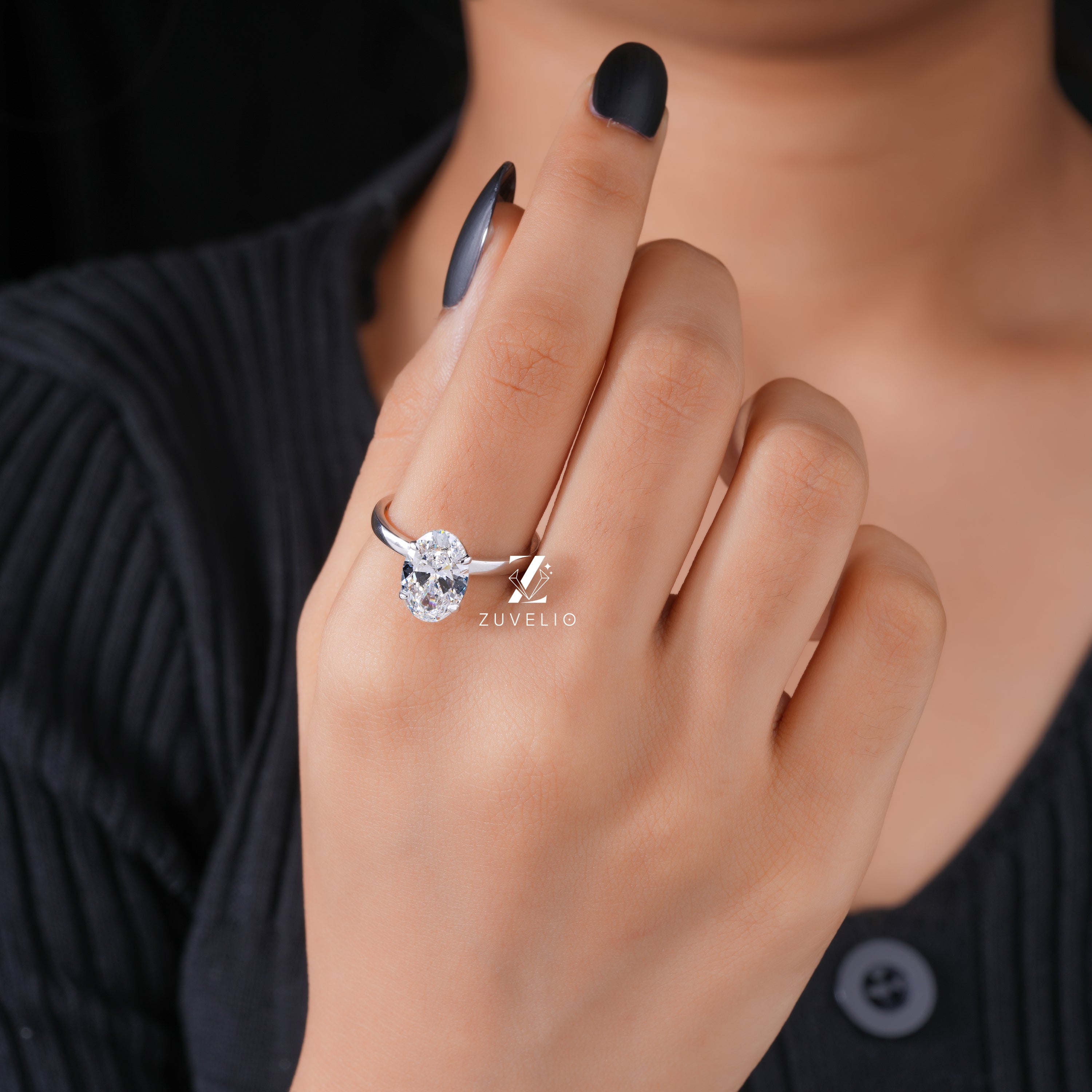 Oval Lab Diamond Ring - Zuvelio.com