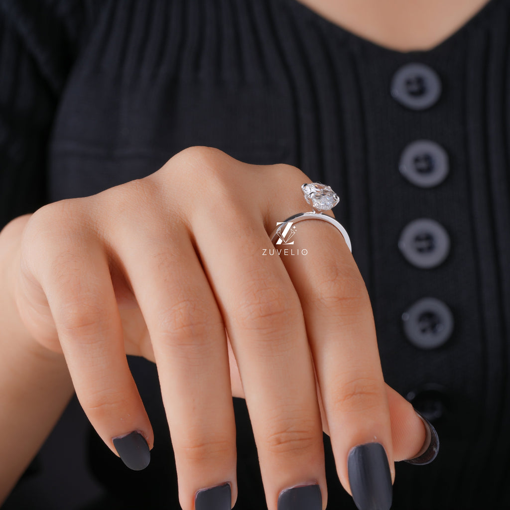 Oval Lab Diamond Ring - Zuvelio.com