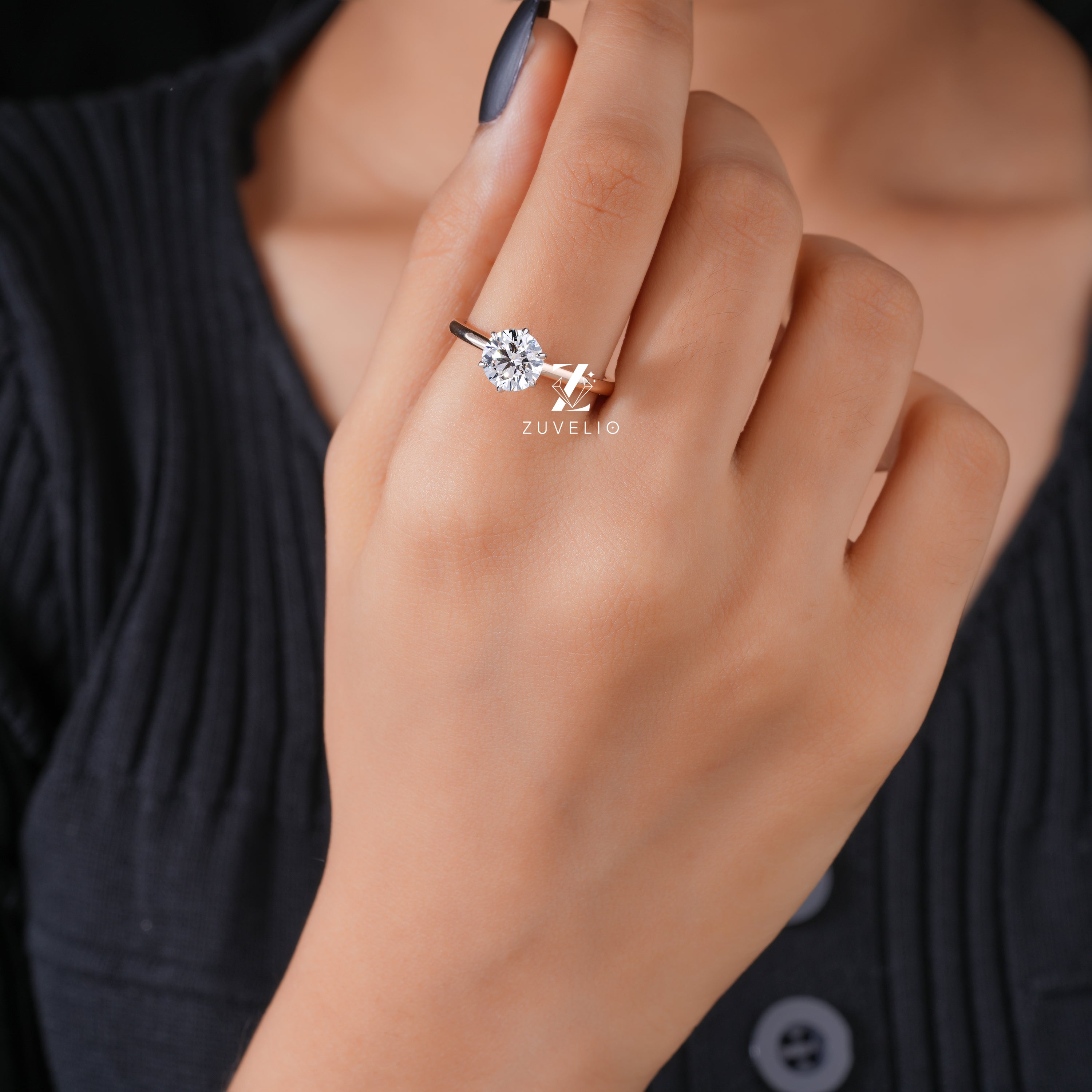 Rose Gold Solitaire Ring - Zuvelio.com