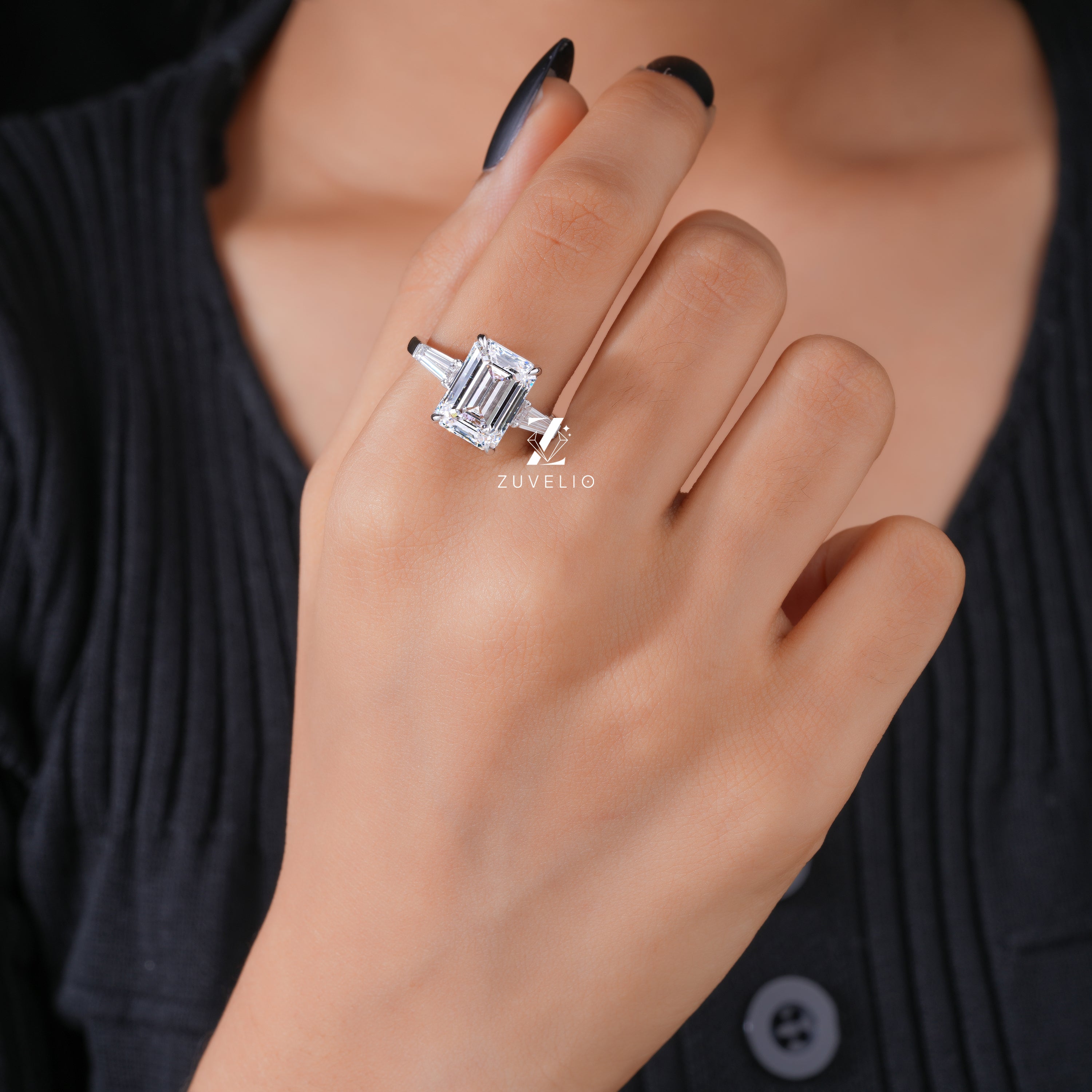 Emerald Cut Lab Diamond Ring - Zuvelio.com
