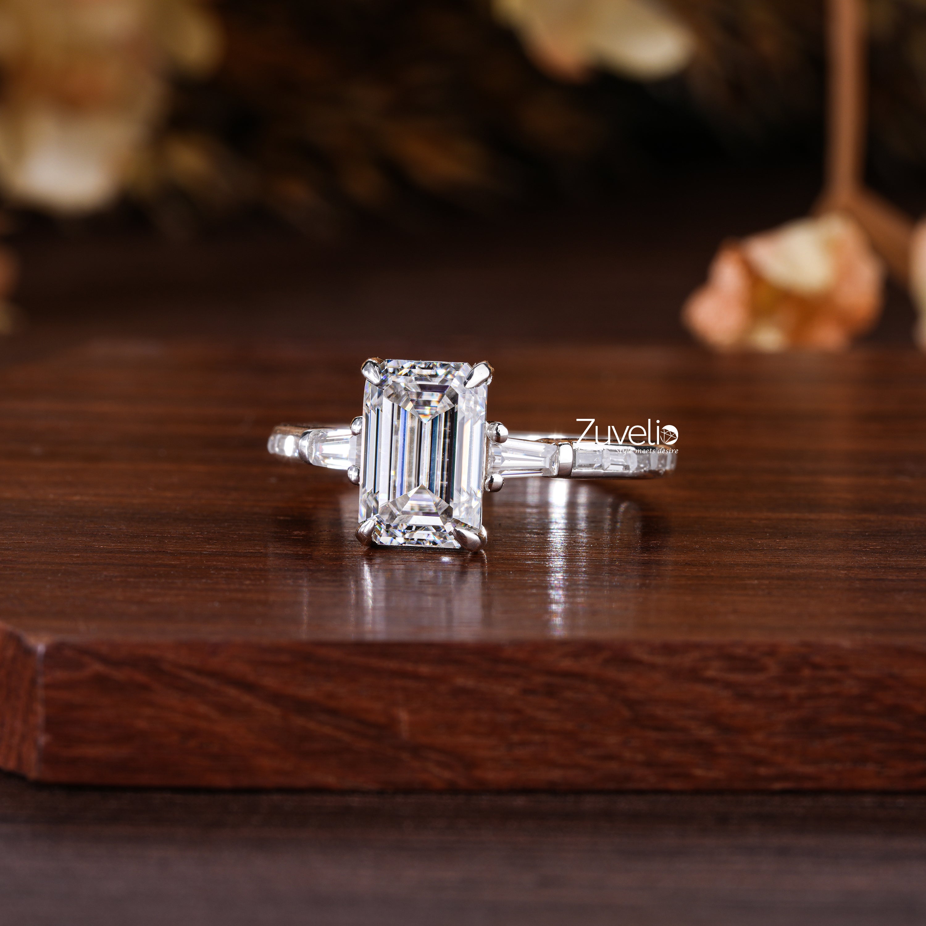 Emerald Lab Diamond Ring - Zuvelio.com