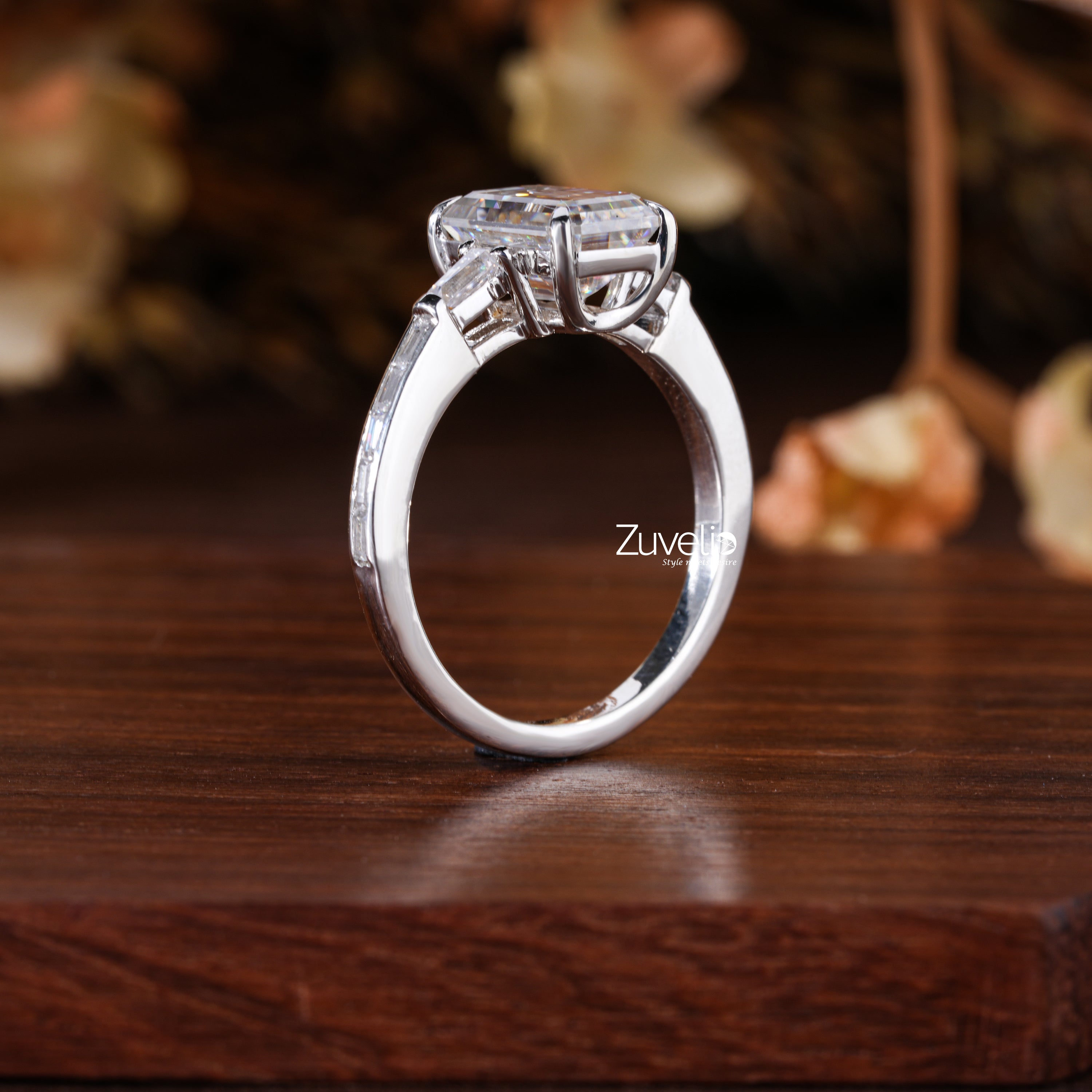 Emerald Lab Diamond Ring - Zuvelio.com
