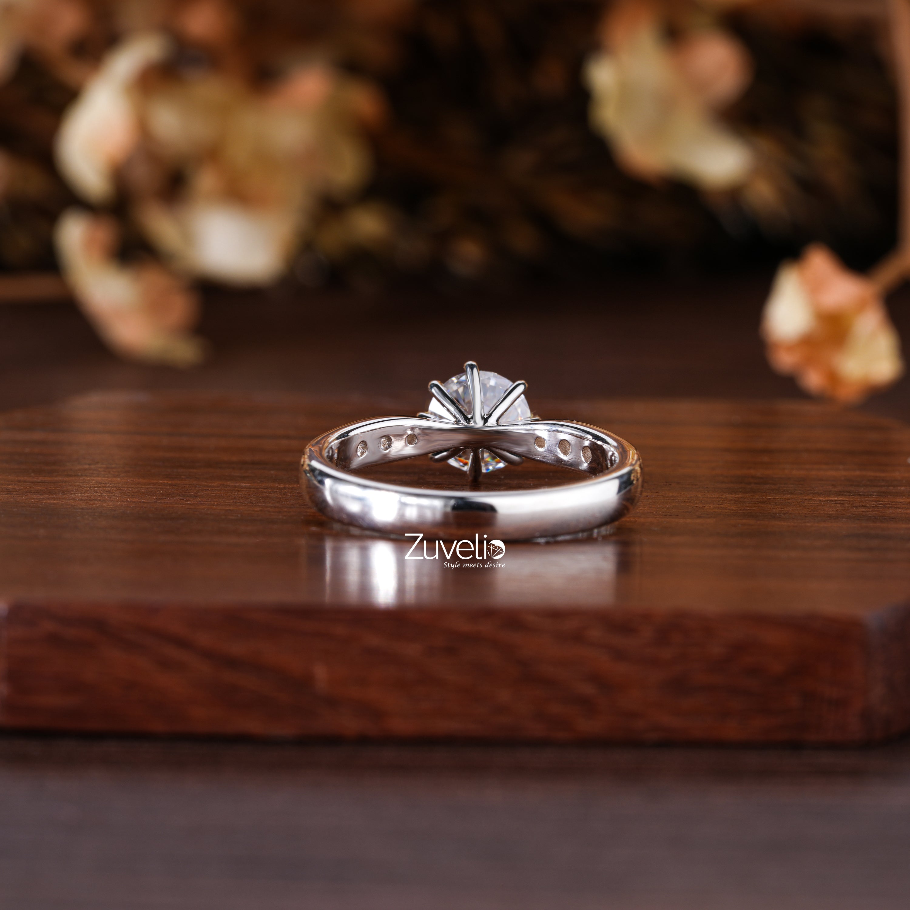 Pave Solitaire Diamond Ring