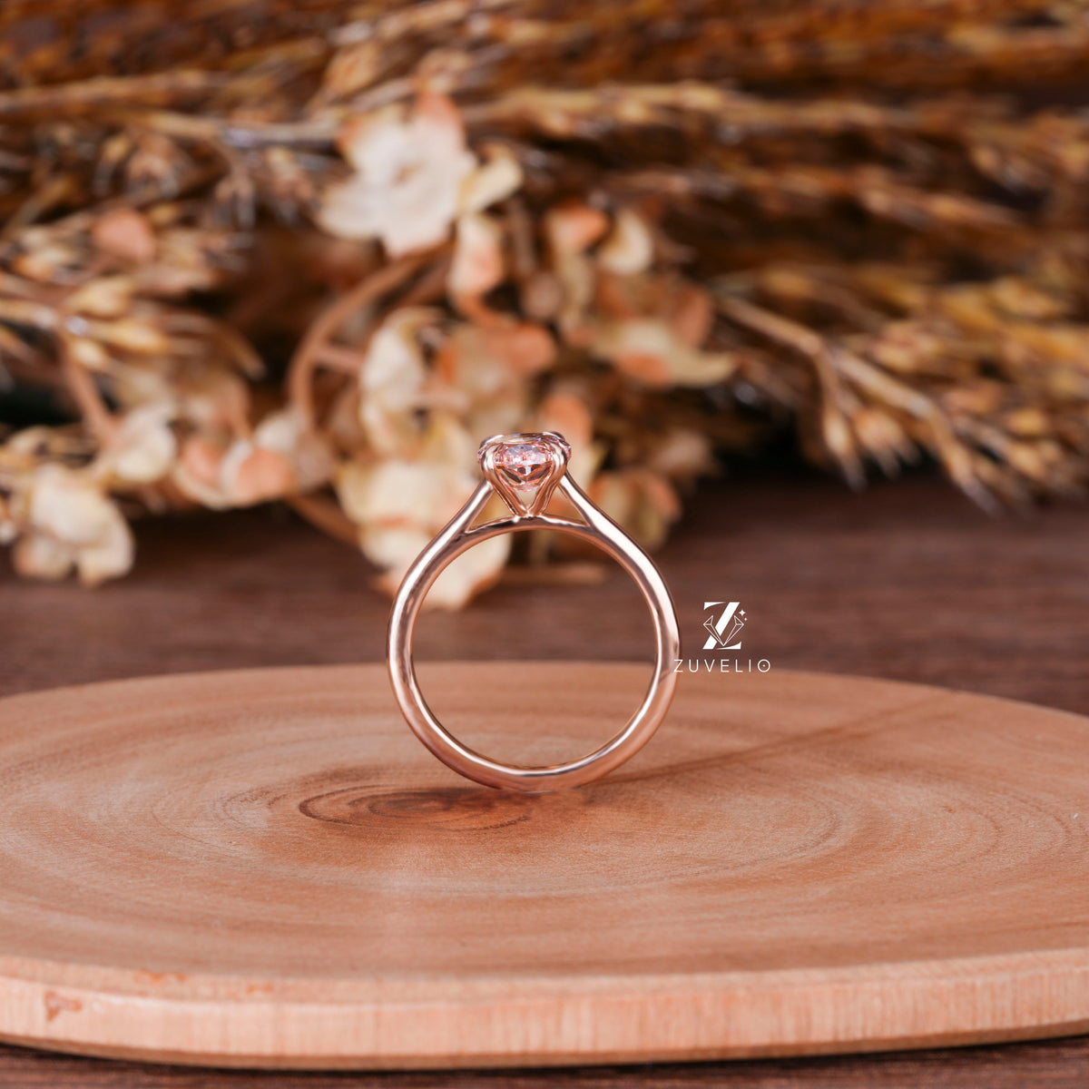 Pink Oval Diamond Ring