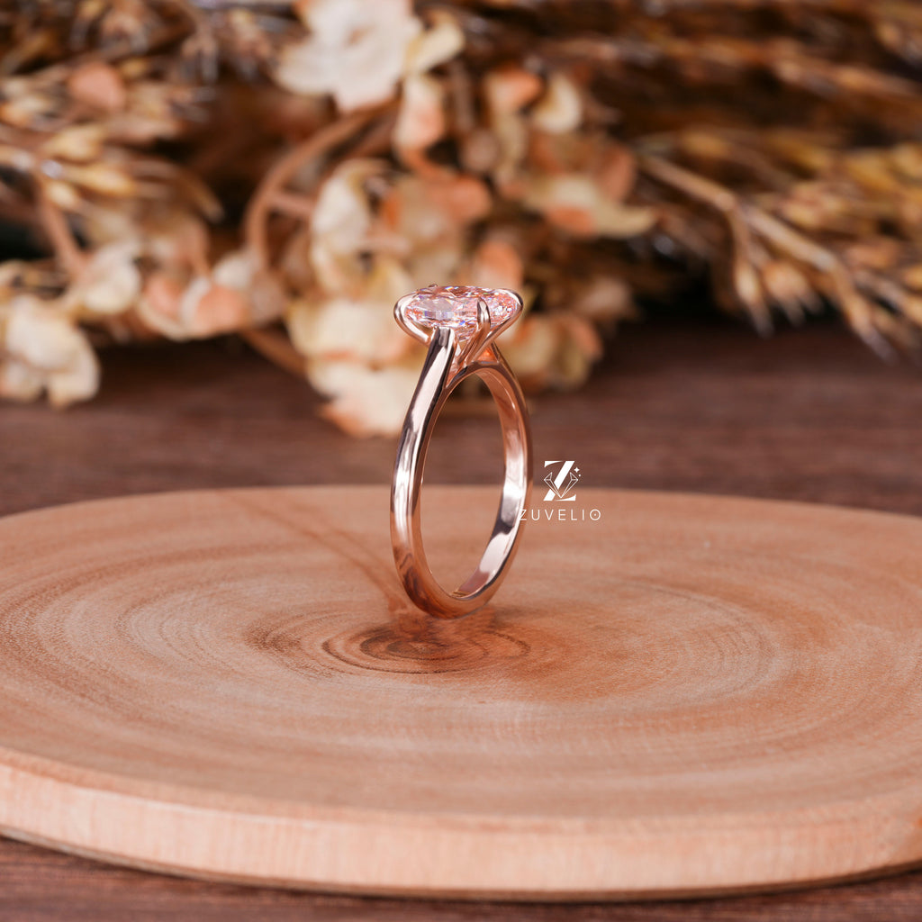 Pink Oval Diamond Ring
