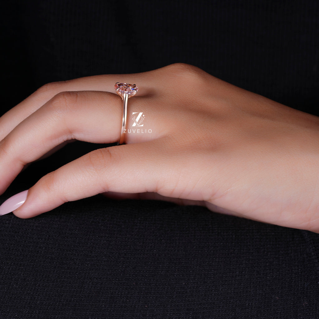 Pink Oval Diamond Ring