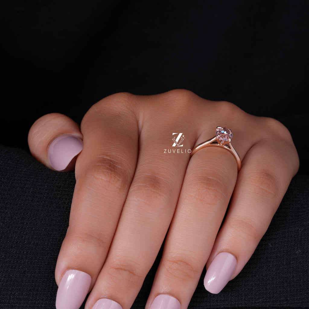 Pink Oval Diamond Ring