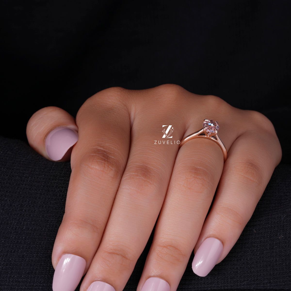 Pink Oval Diamond Ring