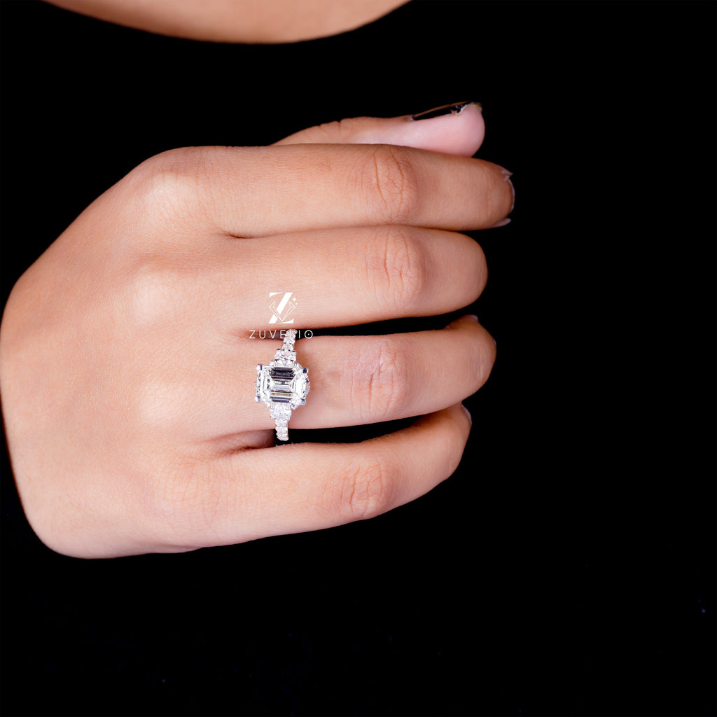 3.53 Ct Emerald Cut Diamond Ring - Zuvelio.com