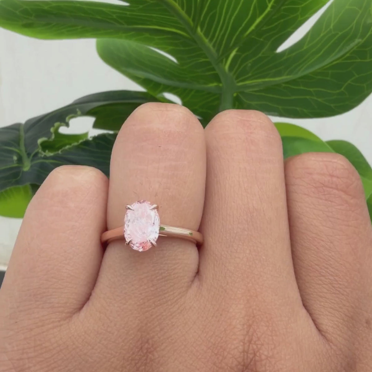 Pink Oval Diamond Ring